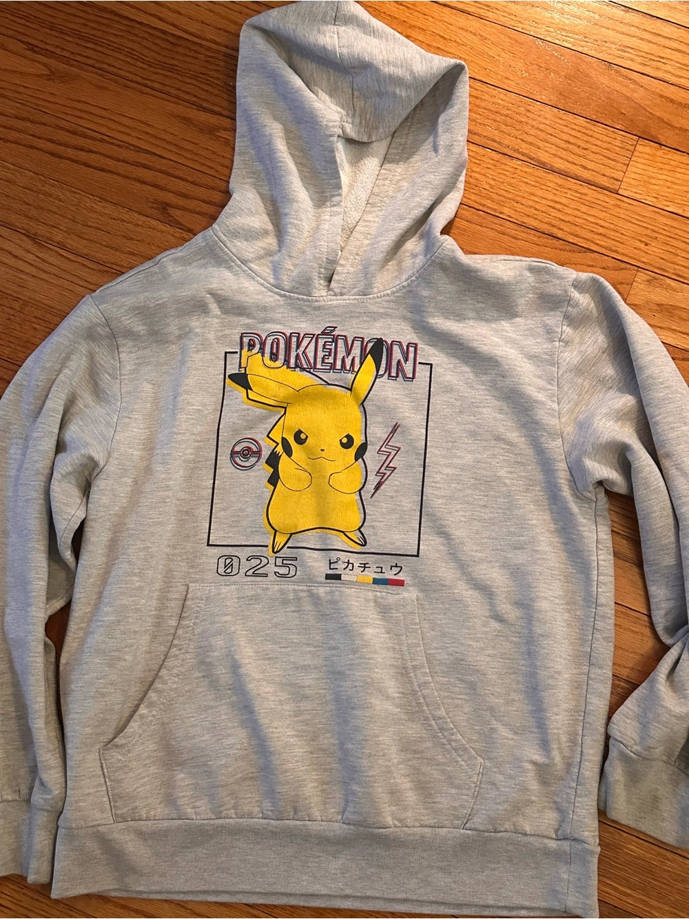 Pokémon Pikachu Gray Hoodie Sweatshirt - Boys Casual Pullover